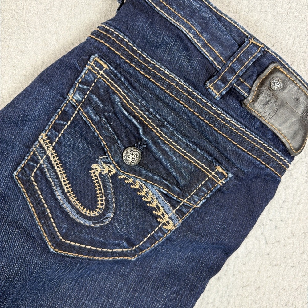 Silver Jeans Co. Suki Mid Capri Women W30 Dark Wash Super Stretch Denim Blue
